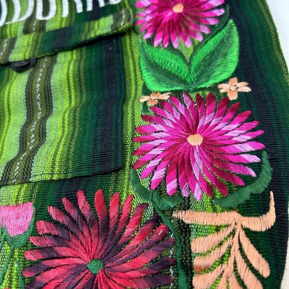 Honduras Handwoven Embroidered Shoulder Bag With Floral Design - Picture 6 of 9